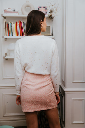 FLORAL ROSE JACQUARD SKIRT